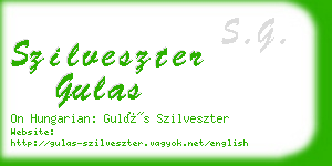 szilveszter gulas business card